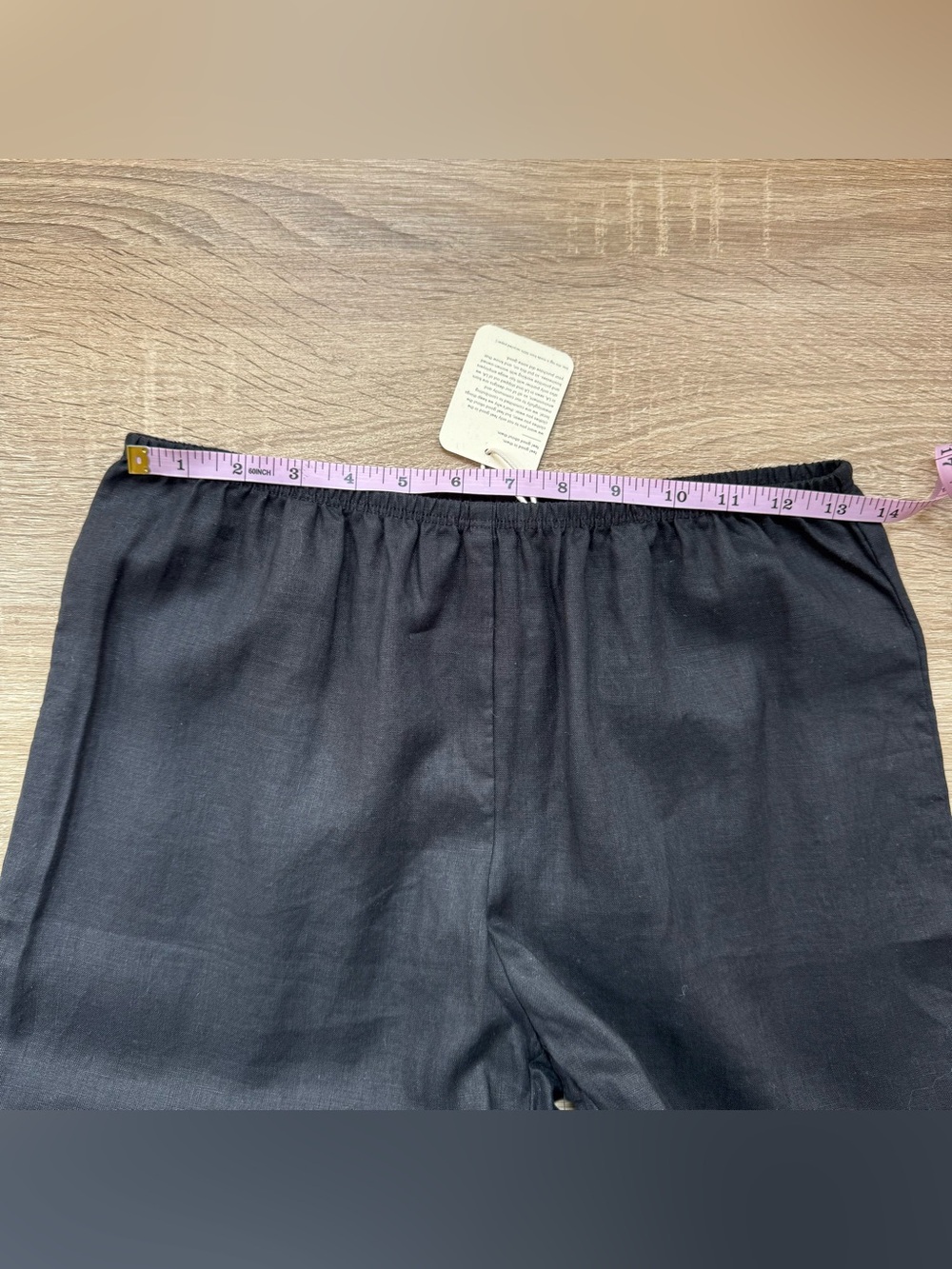 NWT DONNI The Linen Simple Pants in Jet Black XS - Picture 6 of 6